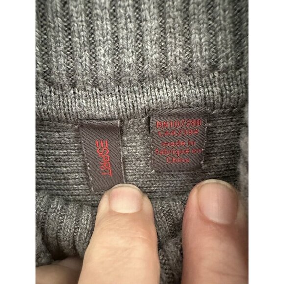 Esprit Womens Cable Knit Sweater Turtle Neck Grey Size XL‎ Basics Minimalist Y2K - Picture 6 of 9